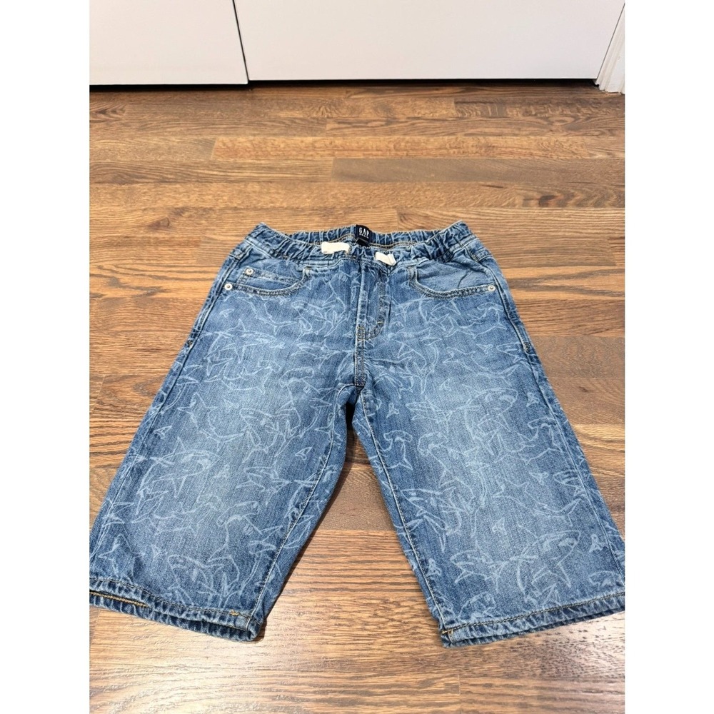 Gap‎ Boys Denim Bermuda Shark Print Size L